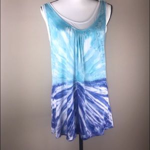 Tribal Tie Dye layered tank Size M
